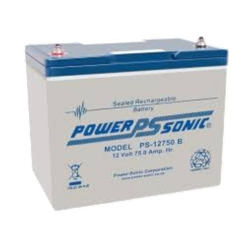 Power-Sonic PS-12750B, 12V/75AH with M6 Teminals or Inset Posts