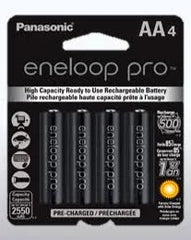 Panasonic AA Eneloop Pro Battery, 1.2V/2550mAh Pack of 4