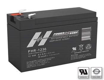 Power-Sonic PHR-1236 Battery - High Rate 12V/9.0AH