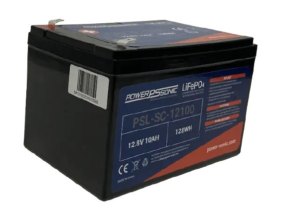 PSL-SC-12100 Battery by Power-Sonic - 12.8V/10.0AH Rechargeable Lithium