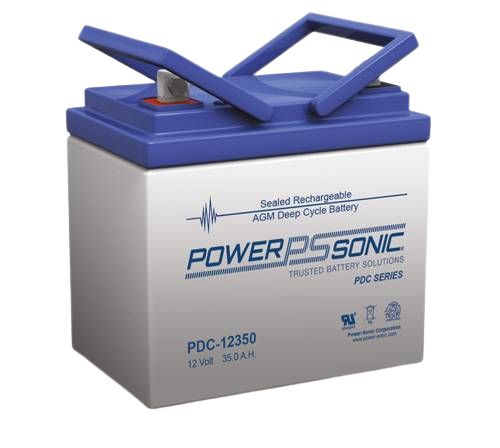PDC-12350 - Powersonic  Deep Cycle Battery - 12V/35AH Nut and Bolt Terminal