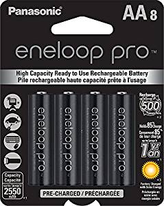 Panasonic BK-3HCCA8BA eneloop pro AA High Capacity Ni-MH Pre-Charged Rechargeable Batteries, 8 Pack