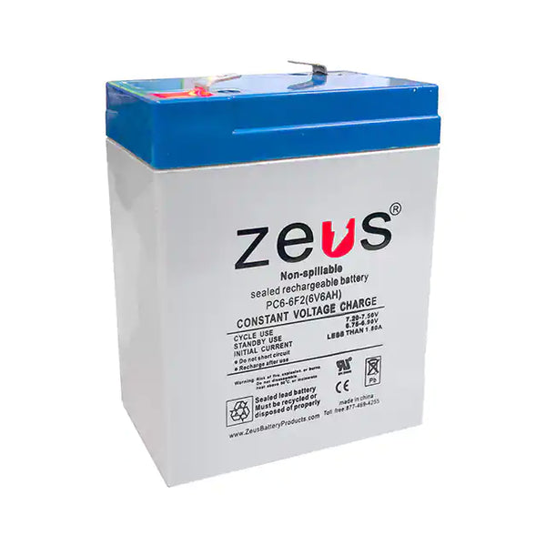 PC6-6F2 Battery by Zeus - Rechargeable Sealed Lead Acid | BBM Battery
