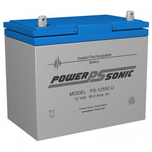 PS-12550 - Powersonic  Sealed Lead Acid Battery, 12V/55AH Universal Terminal | bbmbattery.com