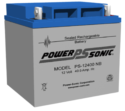 Power-Sonic PS-12400 Battery, AGM 12V/40AH with Nut & Bolt Terminals | BBM Battery